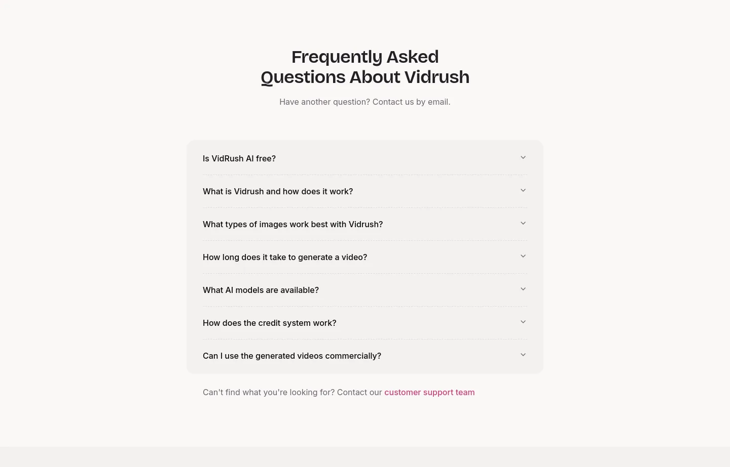 vidrush-ai.com — FAQ
