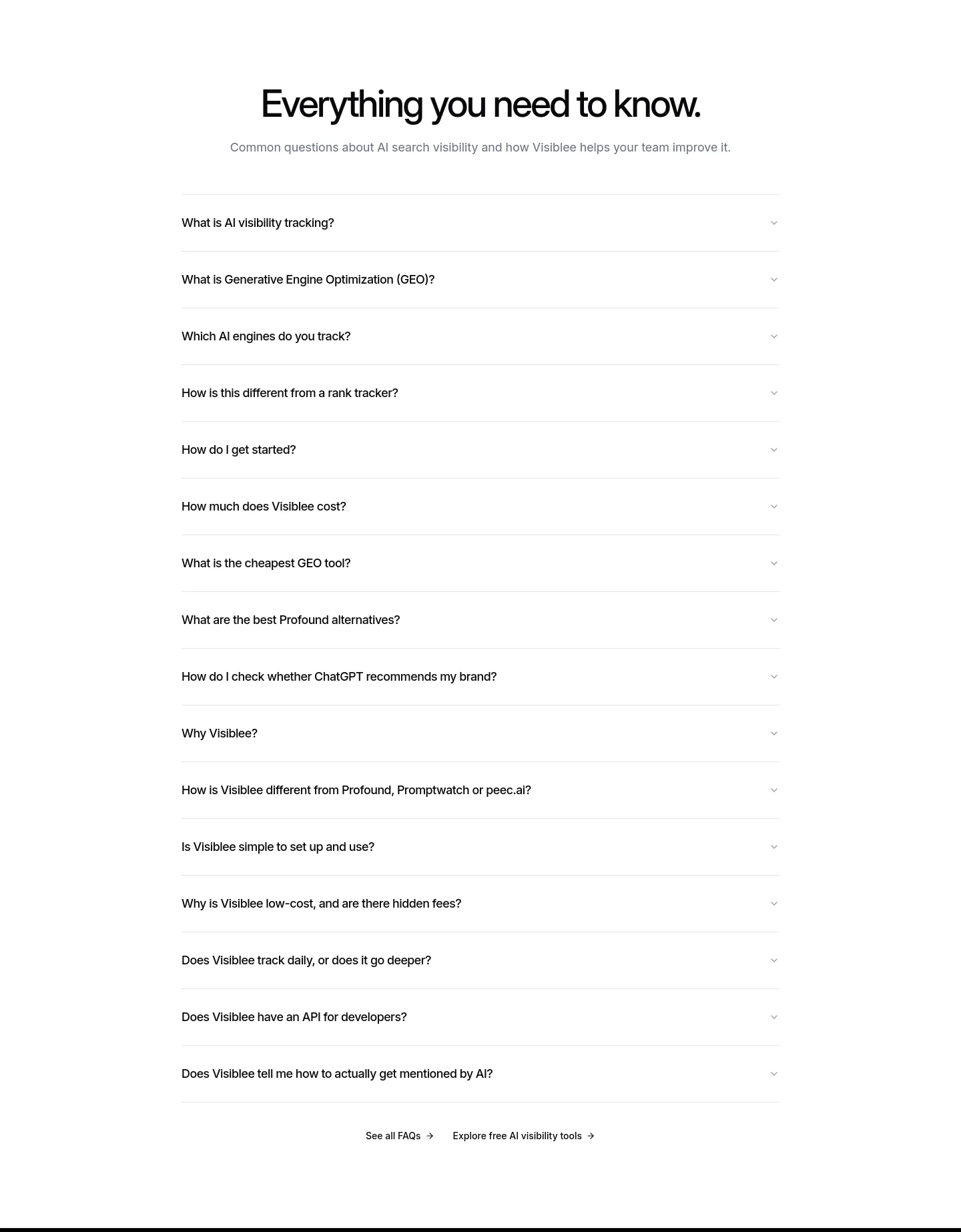 visiblee.ai — FAQ