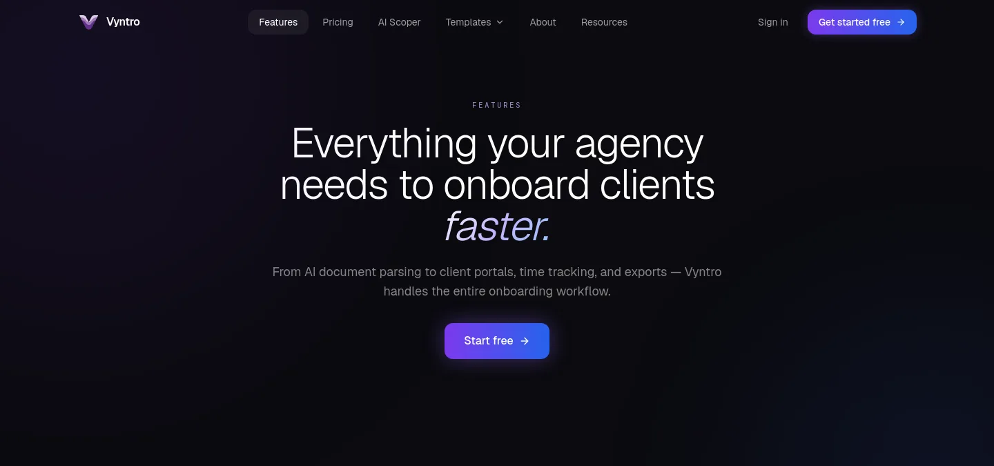 vyntro.cloud — Hero