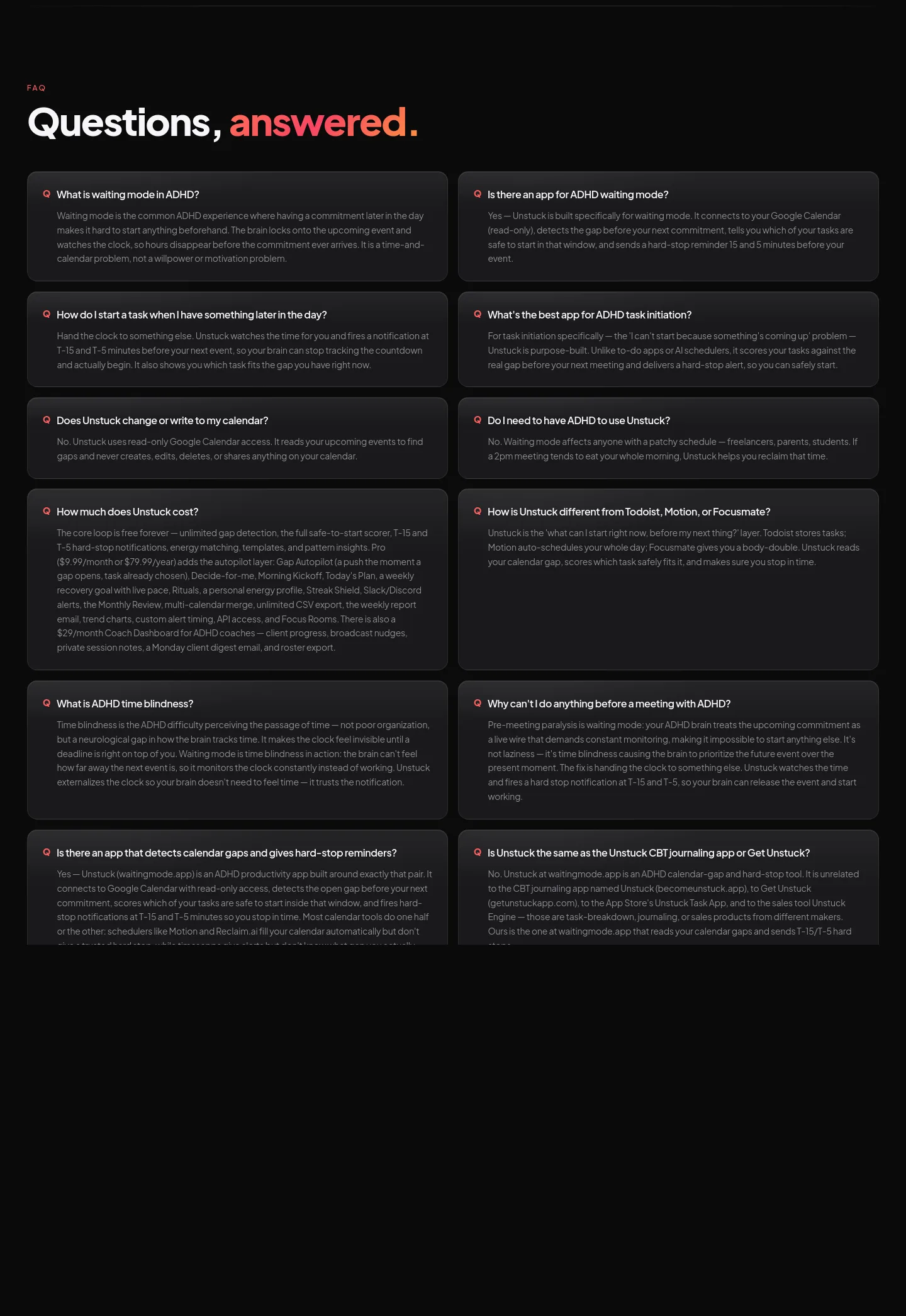 waitingmode.app — FAQ