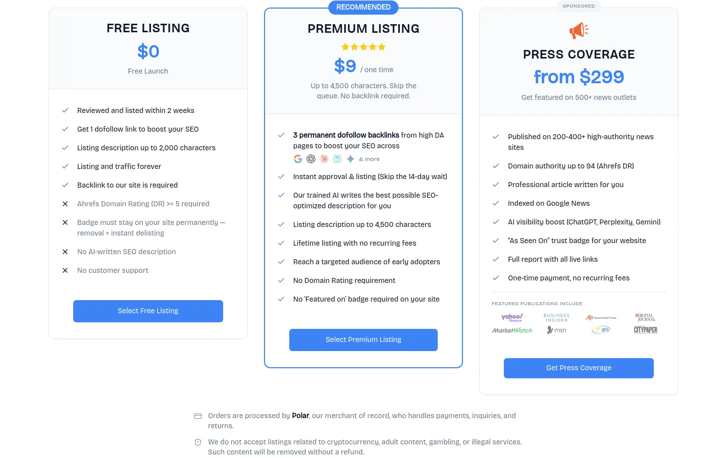 web-review.com — Pricing