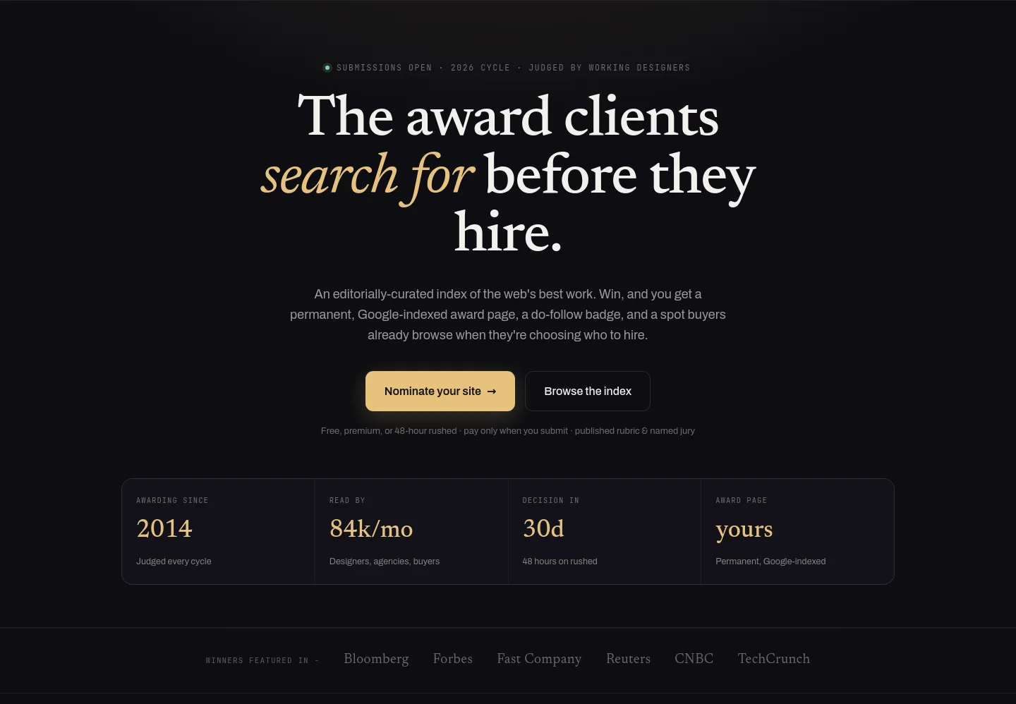 webdesignawards.io — Hero