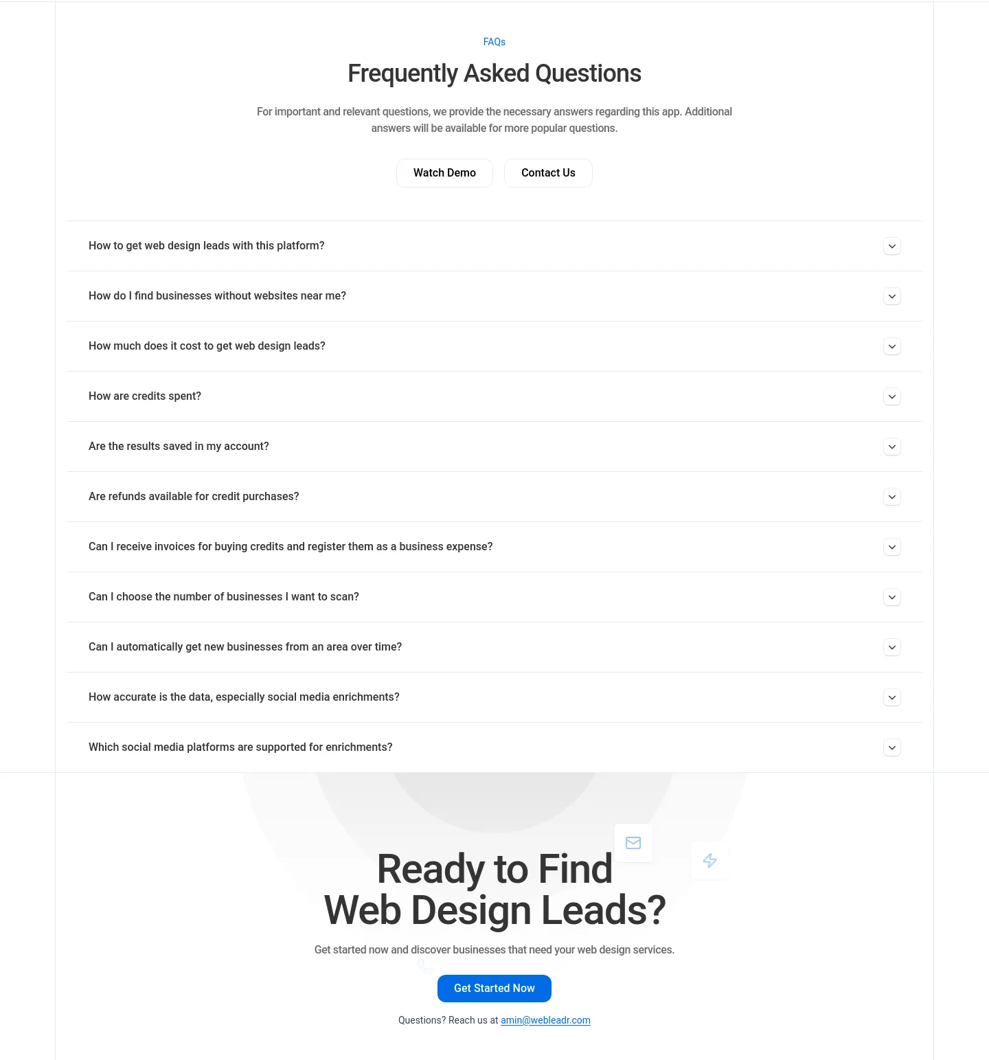 webleadr.com — FAQ