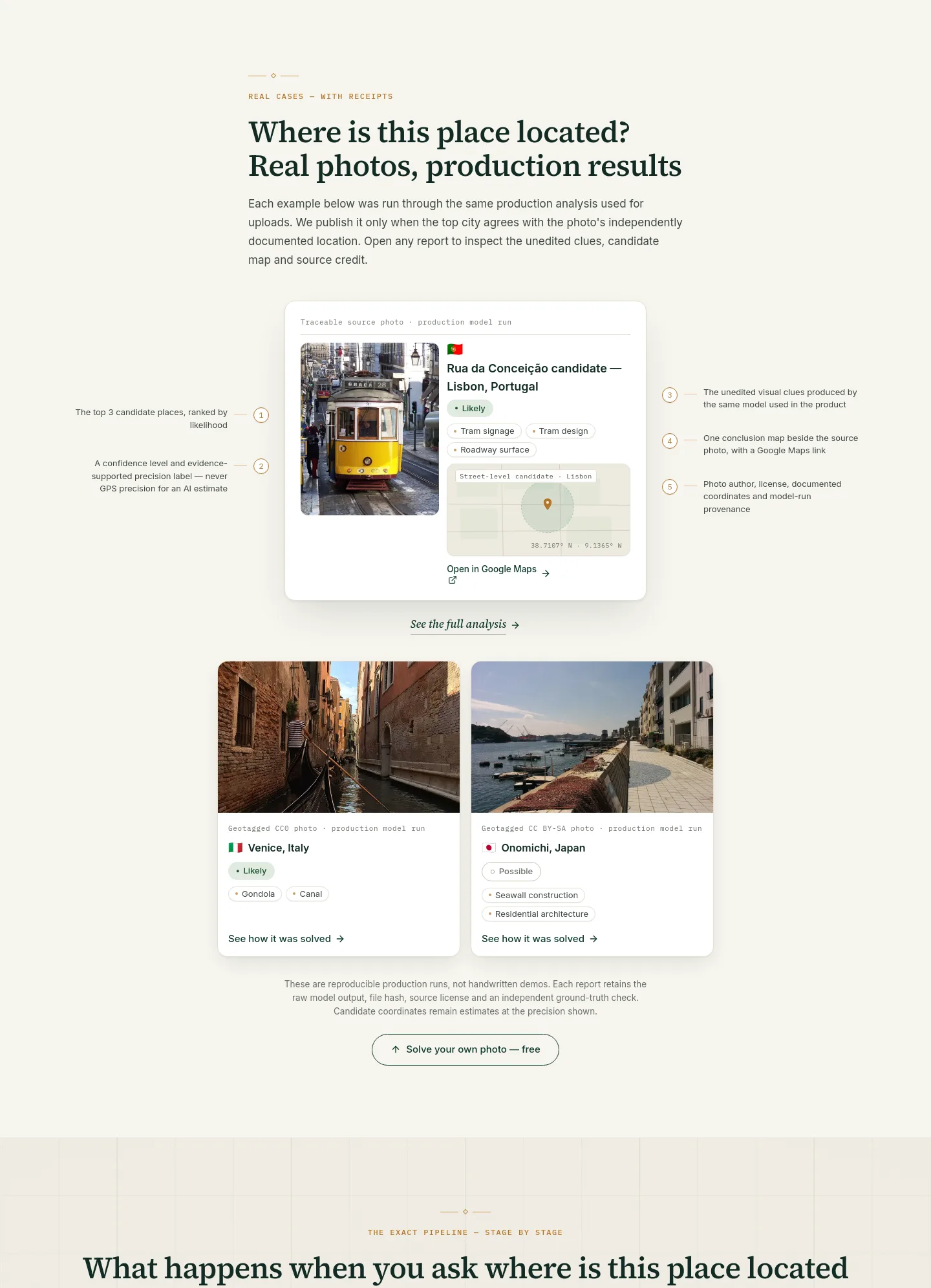 whereisthisplace.online Features section