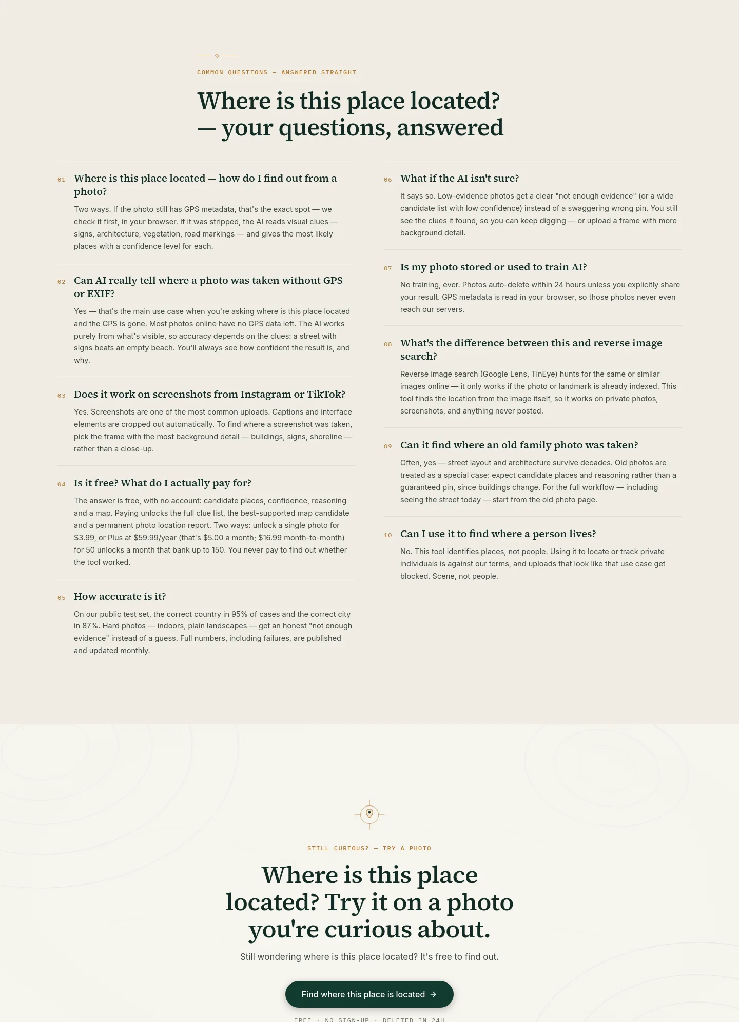 whereisthisplace.online — FAQ