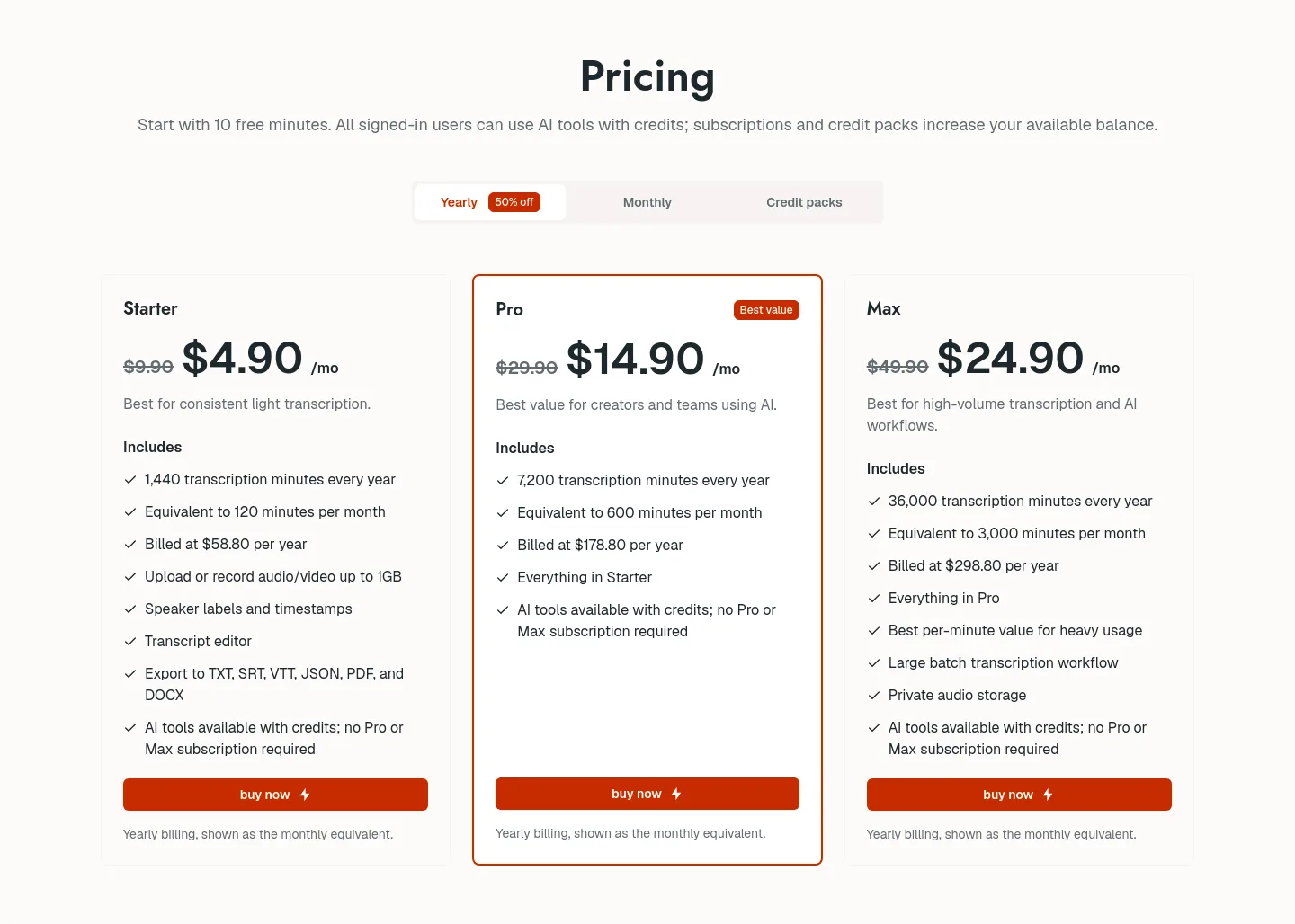 whisper-ai.app — Pricing