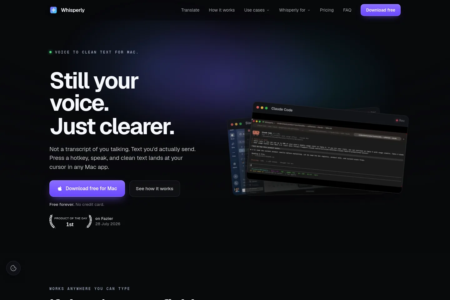 whisperly.io — Hero