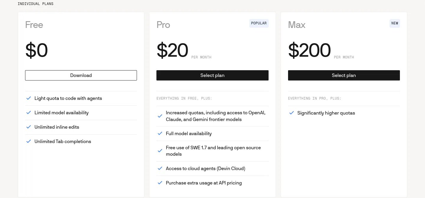 windsurf.com — Pricing