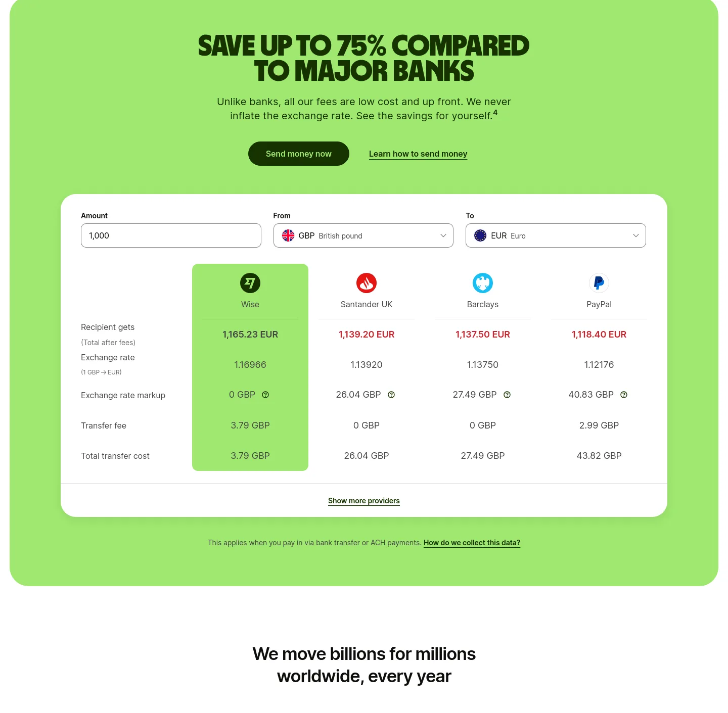 wise.com — Comparison