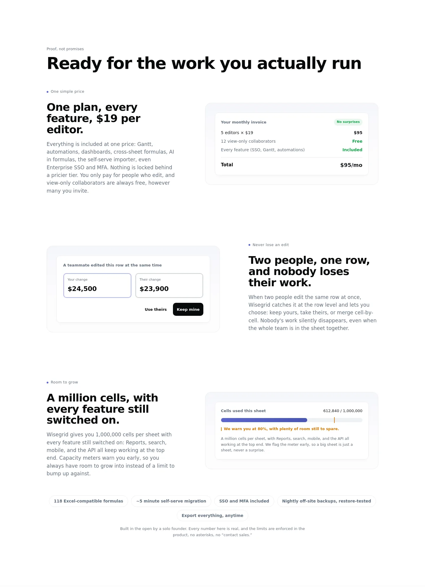 wisegrid.co Pricing section