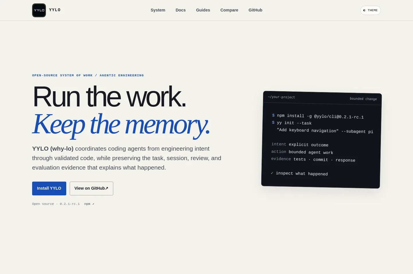 yylo.dev — a measured funnel