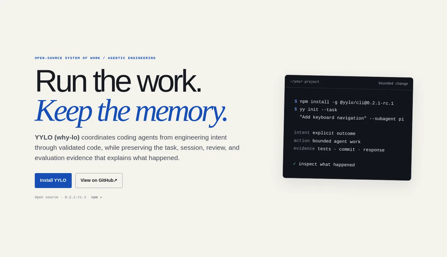 yylo.dev — a real Hero section