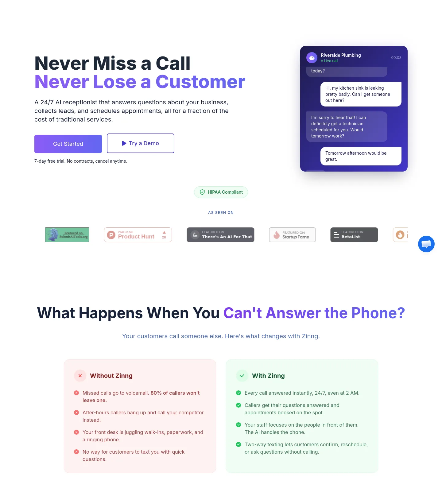zinng.ai — Hero