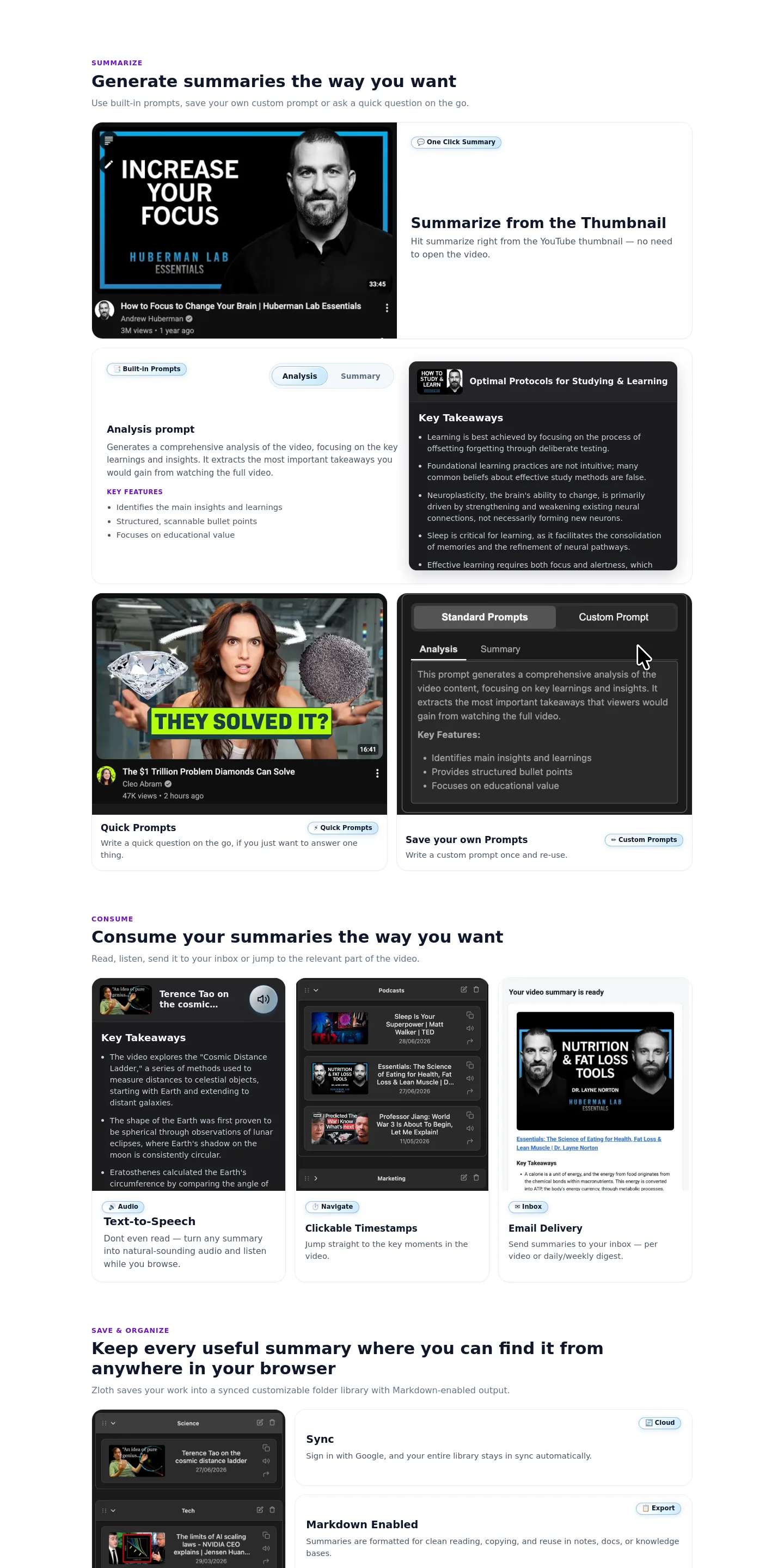 zlothai.com Features section