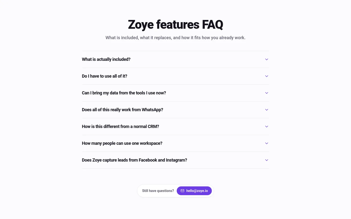 zoye.io — FAQ